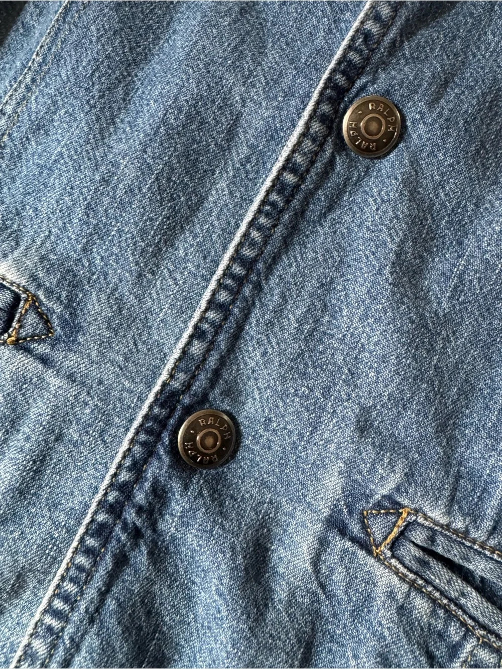 Ralph 1967 Denim Blazer Jacket Fitted Western Y2K Button Front Medium - Picture 8 of 8